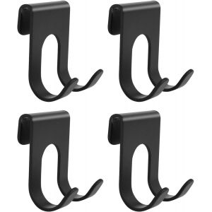 Lot de 4 Pi&egrave;ces Crochets en Aluminium,Crochet Porte Serviette Sans Per&ccedil;age,Crochet Mural Durable,Crochets Adh&eacute;sifs pour Salle de Bain,Cuisine,Bureau,Multi-Usages (Noir) - Neuf