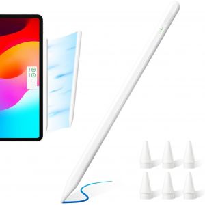 Stylet pour Apple iPad, stylet pour iPad 2018-2025, charge rapide USB C, avec sensibilité à l'inclinaison et à la pression, Palm Rejection, compatible avec iPad 6-10, Mini 5/6, Air 3-5, Pro 11/12,9 - Neuf