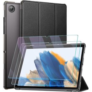 Coque Housse Étui Pour Samsung Galaxy Tab A8 2021 10.5 Pouces (Sm-X200/X205) Avec 2 Films De Protection D'écran, Ultra-Mince Case Cover De Protection, Noir - Neuf