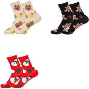 Jgd-Chaussettes De Color&eacute;es En Coton Doux Lot De 4 Paires Christmas Socks De No&euml;l Homme Chaussette Noel Dr&ocirc;le Lot De Chaussettes De No&euml;l Pour Toute La Famille Motifs Vari&eacute;s - Neuf
