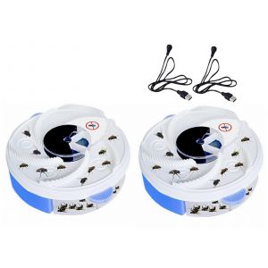 Pi&egrave;ge &agrave; mouches &eacute;lectrique USB - Dispositif de capture d'insectes automatique, lot de 2 - Neuf