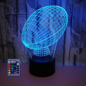 3D Rugby Led Lampe Art Déco Lampe Lumières Led Décoration Lampes Contrôle À Distance 7/16 Couleurs Change Veilleuse Usb Powered Enfants Cadeau Anniversaire Noël Cadeaux - Neuf
