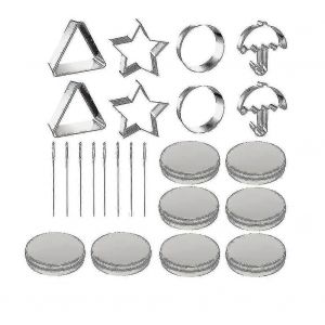 24 pcs calmar emporte-pièce jeu ensemble,avec boîte en fer blanc et aiguille - Neuf