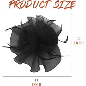 Tzf-Chapeau Fascinateur Pour Femme, Bandeau Fleuri En Maille Avec Rubans Et Plumes, Pince &Agrave; Cheveux El&eacute;gante Pour Filles Et Femmes - Neuf