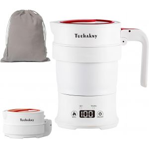 Bouilloire &Eacute;lectrique Pliable 0,7 L - Portable Pour Camping Avec Affichage Temp&eacute;rature En Temps R&eacute;el, Voyage, Silicone Auto-Stop - Neuf