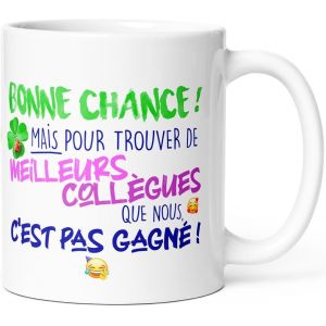Eryi-Mug Humour Collègue Tasse Message Drôle Rigolo. Idée Cadeau Original Pour Départ En Retraite Mutation Travail Bureau Homme Femme Pour Anniversaire Noël Souriez Dès Le Réveil. - Neuf