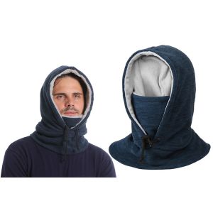 Cagoule Polaire Coupe-Vent &Agrave; Capuche Pour Homme - Bleu Fonc&eacute; - Neuf