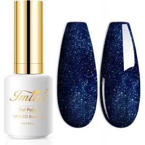Pink Glitter Bule Gel Rigoux, 1 Pcs 15ml Bleu Scintillant Gel Rouvre À Ongles Color Fait De Gel Nail Art Polon Manucure Salon Diy Lampe À Ongles Conception De L'ongle En Gel - Neuf