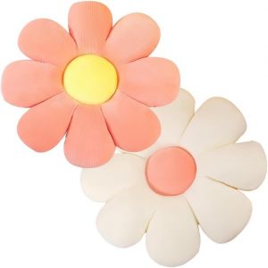 ERYI-Lot De 2 Coussin Fleur, Oreiller Floral Mignon En Peluche Floral Coussin De Sol, Coussins Décoratifs, Coussin De Sol Enfant, Pour La Décoration De La Chambre D'Enfant, De La Maison Et Du Canapé - Neuf