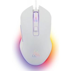 KALANKA-- Kult Helium - Souris Gamer Blanche Filaire USB - Capteur Optique 800 à 6400 DPI, Rétroéclairage 7 Couleurs, 6 Boutons - Souris Gaming Blanche Ultra réactive - Compatible PC/PS4/PS5 - New - Neuf