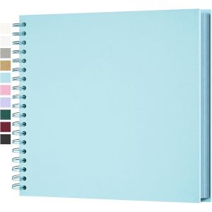 Album Photo Scrapbooking DIY 25,5x25,5 cm Papier Kraft Rigide avec 50 Feuilles,Livre de Souvenirs Photographiques pour Familles et Mariages,Bleu clair - Neuf