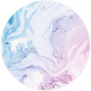 Tapis De Souris Rond, Tapis Souris Pour Ordinateur Pc Bureau Portable, &Eacute;tanche Surface Lisse, Base Antid&eacute;rapante En Caoutchouc, Avec Bord Cousu, D&eacute;grad&eacute; Marbr&eacute; - Neuf