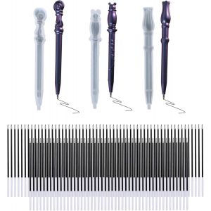 3 X Resin Pen Moulds, Epoxy Resin Pen Moulds, Pen-Shaped Resin Moulds With 100 Silicone Ballpoint Pen Refills For Diy, Pen - Neuf
