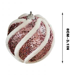 2 Pcs Boule de No&euml;l D&eacute;corations, Paillettes Mousse & en Peluche Suspendus Ornements pour Arbres, compatible avec la f&ecirc;te de No&euml;l - Neuf