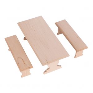 Meubles Miniatures En Bois Pour Maison De Poupee 1/12, Ensemble De Table Et Banc, Modele D'accessoires - Neuf