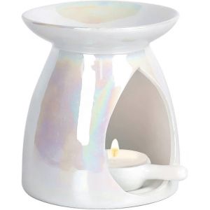 brûleur d'huile essentielle,brûleur de cire fondue en céramique,gâteau de cire assorti blanc,diffuseur d'arômes,porte-radiateur de cire,diffuseur de parfum de bougie pour la décoration intérieure de l - Neuf
