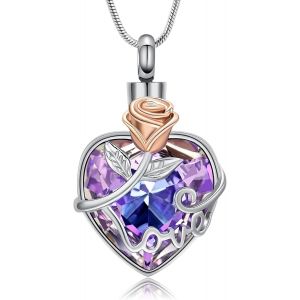 Trahoo-Collier Funéraire En Forme De C?ur Pour Cendres Avec Cristal Et Entonnoir Pour Femmes Et Filles - Neuf