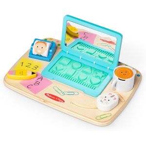 JGD-Tableau d&iquest;activit&eacute;s Ordinateur Work & Play Jouet sensoriel pour b&eacute;b&eacute; et Tout-Petits - Certifi&eacute;s FSC - Neuf