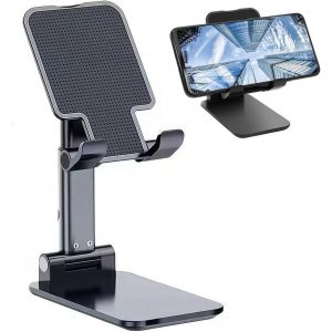 Kalanka-Support Téléphone, Support Telephone Réglable Pliable,Support De Moniteur Portable,Support Pour Téléphone Portable De Bureau, Compatible Avec Les Moniteurs Portables Tablettes Ipad (Noir) - Neuf