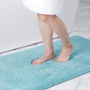 Tianyi-Paillasson Intérieur Antidérapant 40 X 60 Cm, Tapis Entrée Intérieur Doux, Tapis D'entrée Lavable En Machine, Absorbant Et Résistant, Antidérapant Durable Ultra, Bleu Clair - Neuf