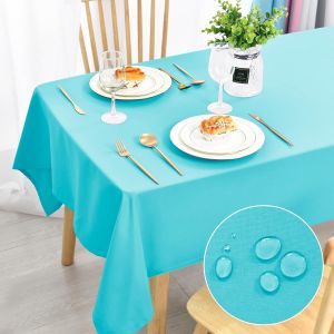 Sjzg-Nappe Anti-Taches Lavable, Imperm&eacute;able, Pour Salle &Agrave; Manger, Jardin, F&ecirc;te, Mariage Ou Maison, Bleu Eau, 135 X 180 Cm - Neuf