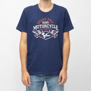 Tee Shirt Bleu Marine Coton Logo Grand Prix Moto Gp World Championship Homme Von Dutch - Neuf