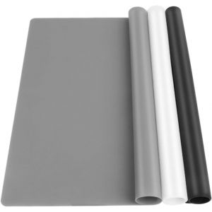 Subzonal-3 Pcs Tapis Silicone 29,8 X 39,6 Cm, Cm, Antiadh&eacute;sif Tapis En Silicone Pour Resine Epoxy, Antid&eacute;rapant Tapis De Table Pour Fabrication De Moulage &Eacute;poxy(Gris Fonc&eacute; Et Noir Et Blanc) - Neuf