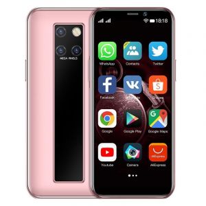 Mini Smartphone Petite Taille 3GB RAM 64GB ROM &Eacute;cran 3.46 Pouces Cam&eacute;ra Dual SIM Rose YONIS - Neuf