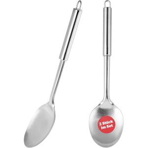 Kalanka-Cuill&egrave;re De Service En Acier Inoxydable - Grande Cuill&egrave;re &Agrave; Salade - 33 Cm - Cuill&egrave;re &Agrave; Salade Pour Riz, Pommes De Terre, Ustensile De Cuisine Avec Poign&eacute;e Ovale - Neuf