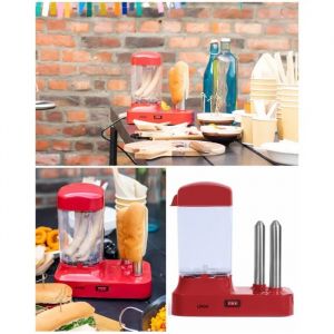 Appareil &agrave; hot dog - LIVOO - 340W - Cuisson vapeur - Capacit&eacute; 6 saucisses - Rouge - Neuf