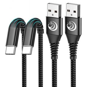 Thef-Câble Usb C [2m+2m / Lot De 2] Cable Usb C Charge Rapide 3a Cable Usb C Vers Usb Nylon Tressé Cable Chargeur Usb C Pour Iphone 16/15, Samsung Galaxy S20 S21 S22 S23 S24 S9 A53 A54,Sony Xperia, X - Neuf