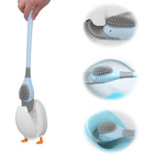 2 Pièces Brosse Toilettes WC Brosse WC Suspendu,Brosses WC et Supports Diving Duck Toilet Brush,Brosse de Toilette en Forme de Canard pour Ménage des Toilettes(Bleu) - Neuf