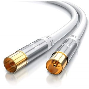 CSL Câble d'antenne HDTV 8K 4K 135 DB 75 Ohm-Câble coaxial de qualité supérieure-FullHD 4k UHD-Fiche coaxiale > Couplage coaxial-DVB-T et DVB-T2 DVB-C DVB-S DVB-S2 Dab Dab - Neuf