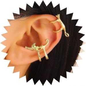 Kal-Boucles D'oreilles À Clip Pour Chatons Boucles D'oreilles Enveloppantes En Cristal Avec Chatons Boucles D'oreilles Non Perçantes Pour Les Femmes Qui Aiment Les Animaux De Compagnie - Neuf