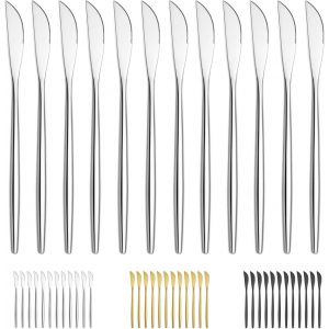 Oayew-Couteaux De Table, Set De 12 Couteaux De Table (21cm,8.3 Inch), Couteaux De Couverts Exquis En Acier Inoxydable, Couteau &Agrave; Dessert Pour Une Utilisation &Agrave; La Maison Cuisine, Lavable En Machine - Neuf