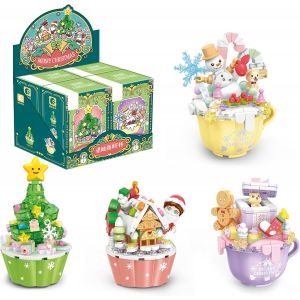 No&euml;l des Blocs de Construction de D&eacute;cors,4 en 1 Festival des Briques de Jouets pour les Enfants,Mignon, No&euml;l, Cadeaux et D&eacute;coration pour la Maison - Neuf