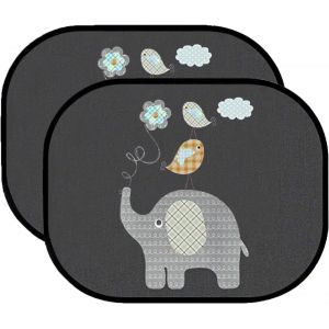 Kal-2pcs Pare Soleil Voiture B&eacute;b&eacute;,Universel Pare-Soleil De Voiture Pour Enfants,Protection Uv,Cache Soleil Pour Fen&ecirc;tre Voiture Bebeauto Adh&eacute;sifs, 8 Ventouses, Sac Rangement, 47 X 30 Cm - Neuf