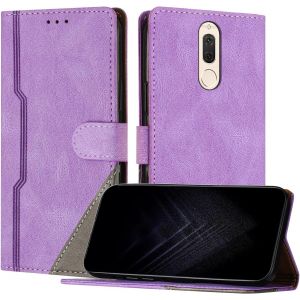 Kal-Étui Pour Huawei Mate 10 Lite, Housse En Cuir Pu Avec [Protection Antichoc Tpu] [Fonction Support] [Porte-Cartes ] Antichoc Magnétique Coque Pour Huawei Mate 10 Lite - Violet - Neuf