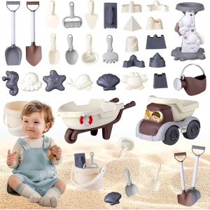 Kal-Kit De Jeu De Plage Enfant,30 Pièces Jouets De Sable Château,Pelle Outil De Sable Kits,Jouets De Plage Pour Enfants,Jouet De Plage,Seau De Plage Enfant,Pour Filles Et Garçons À Partir - Neuf