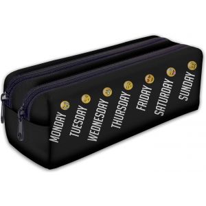ERYI-Trousse Scolaire 2 Compartiments Sac A Crayon Trousse De Toilette Trousse Plumier Organisateur Semaine Emoji [107] - Neuf