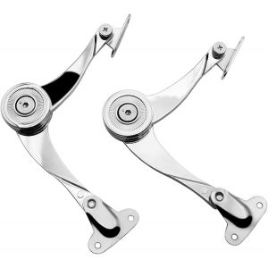 Softclose Lot de 2 Charni&egrave;res pour Placards, Charni&egrave;res de Support de Couvercle en Nickel pour Armoires - Convient pour Supports d'Armoire (Argent) - Neuf