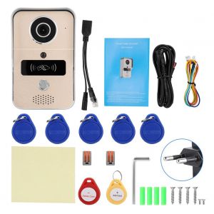 Sonnette IP Wi-Fi 720p avec lecteur de cartes et vision nocturne infrarouge (UE 100-240 V) - Neuf