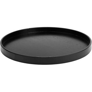 Checarzhn--No1-Plateau De Service Round, Ø 27 Cm Plateau En Bois Anti-Dérapant Assiettes, Petit Déjeuner Plateaux À Thé Pour Serveur D'hôtel Servant Des Plats, Assiette Décoration Dessert - Neuf