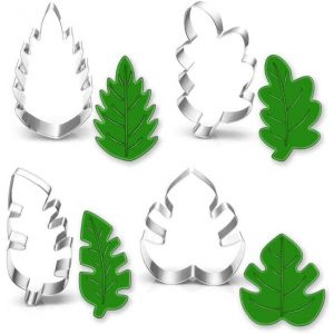 Lot De 4 Emporte-Pi&egrave;ces En Forme De Feuille Tropicale Pour La D&eacute;coration De La P&acirc;te &Agrave; Sucre, Des Bonbons Et Des B&acirc;teaux. - Neuf