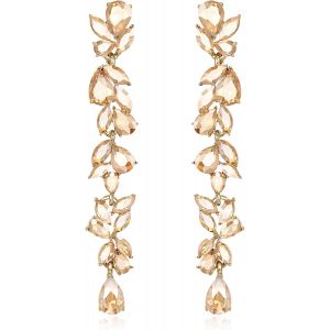 Mariage Strass Cristaux Lustre Boucles D'oreilles Pendantes Pour Les Femmes Mari&eacute;es, Art D&eacute;co Marquise Baisse Mari&eacute;e Pendentif Long Drop Boucles D'oreilles Pour Bal - Neuf