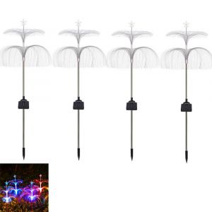Lot De 4 Guirlandes Lumineuses Solaires En Forme De M&eacute;duses Et D'&eacute;toiles Pour La D&eacute;coration De Jardin Ext&eacute;rieur - Neuf