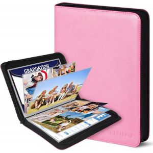 Album Photo A4 En Simili Cuir Avec Pochettes Remplaçables - 30 Pages (3 Types De Poches, Recto-Verso) - Classeur Zippé Étanche Pour Photos, Souvenirs Bébé, Documents (Noir) - Neuf