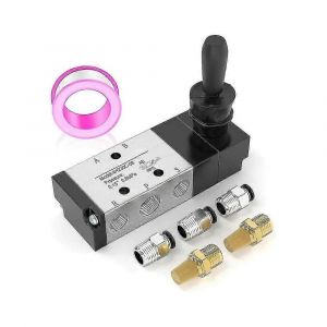 Électrovanne pneumatique à levier manuel 1/4 po NPT 5 voies 3 positions, commande manuelle Push-Pull 4H230C-08 js - Neuf