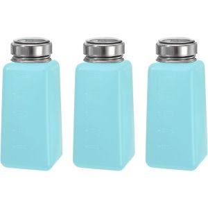 Kal-3pcs 8,5 Oz/250ml Alcool Pousser Bas Pompe Distributeur Bouteille Presse Liquide Vide Récipient, Bleu - Neuf