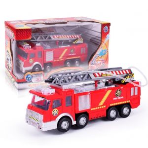 Voiture &eacute;lectrique &agrave; Led pour enfants, jouet de camion de pompiers &eacute;lectrique &agrave; Rotation de 360 degr&eacute;s avec musique, jouet de tir &agrave; l'eau &agrave; LED, cadeau pour enfants - Neuf